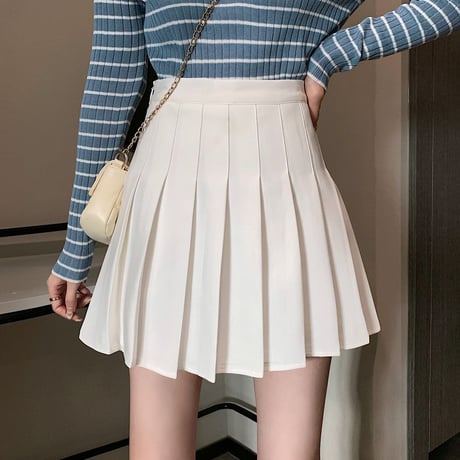 プリーツミニスカート インパン ハイウエスト Aライン プリーツ ミニスカート インナーパンツ 韓国ファッション レディース 大人可愛い ガーリー フェミニン DTCA-741801898617