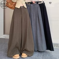ワイドパンツ タック モップパンツ ドレープ フレア ハイウエスト ルーズ レトロ 韓国ファッション レディース 大人可愛い ガーリー カジュアル DTC-861649753291