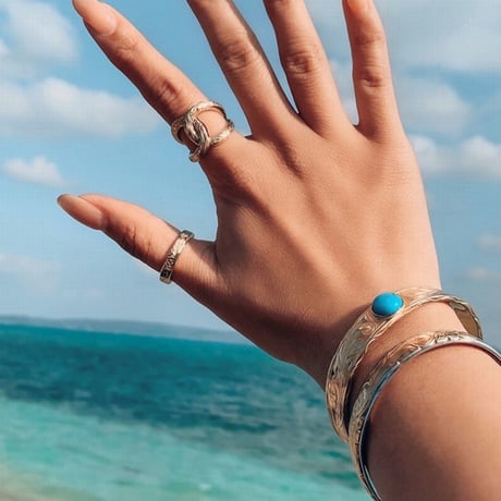 【HAWAIIANJEWELRY / ハワイアンジュエリー】 バングル メンズ レディース スクロール カレイキニ プルメリア サージカル ステンレス 金属アレルギー対応 (gbg8137)