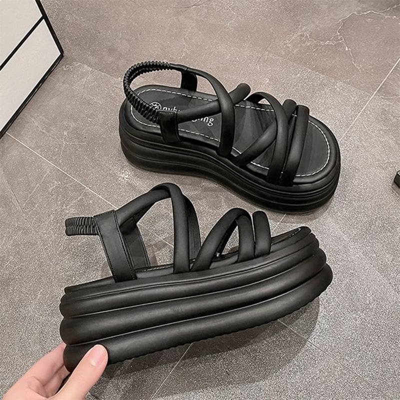 厚底サンダル 22.0~24.5cm グラディエーター ウエッジソール 厚底サンダル 22.0~24.5cm グラディエーター ウエッジソール