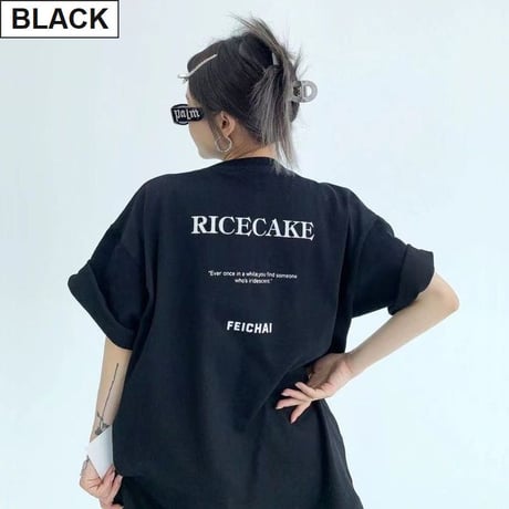 ユニセックス Tシャツ ワンポイント バックプリント 半袖 ドロップショルダー トップス 半袖 シンプル ルーズ レトロ ストリートファッション カジュアル DTCA-780897175300