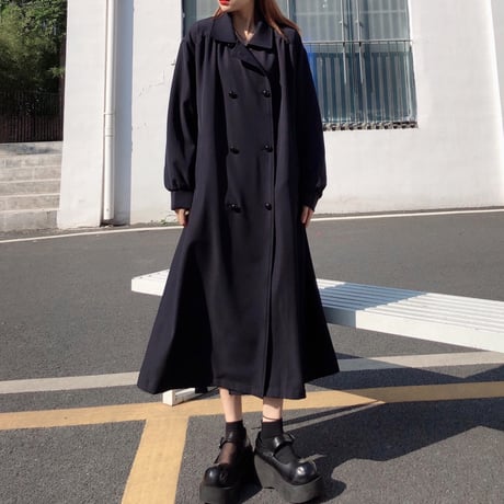 ロングコート ベルト付き ダブルブレスト 韓国ファッション レディース トレンチコート 長袖 ゆったり 大人カジュアル 大人可愛い ガーリー DTC-630621959680
