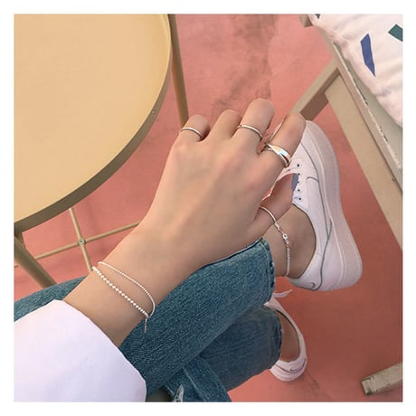 【シルバーアクセサリー】シンプル 2連リング 指輪 シルバー925 レディース #11 #13 #15 kgf0505 (DTC-582997193747)