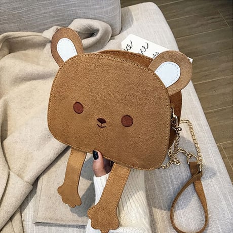 ショルダーバッグ クマちゃん ベアー ミニバッグ サブバッグ 肩掛け 斜め掛け ユニーク かわいい ショルダーチェーン シンプル レトロ ガーリー DTC-604470886506