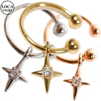 片耳用 イヤーカフ 金属アレルギー対応 キュービックジルコニア クロス サージカル ステンレス アクセサリー スチールシルバー イエローゴールド ピンクゴールド ges8354