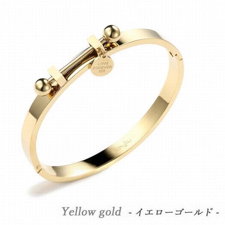 バングル ブレスレット 金属アレルギー対応 韓国アクセサリー イエローゴールド ピンクゴールド ローズゴールド チタン ステンレス DTC-550406644384