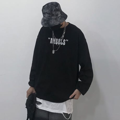 ユニセックス トレーナー プラスベルベット 天使の羽 プリント 長袖 オーバーサイズ 韓国ファッション メンズ レディース 男女兼用 大きめ カジュアル ストリート DTC-598784024725