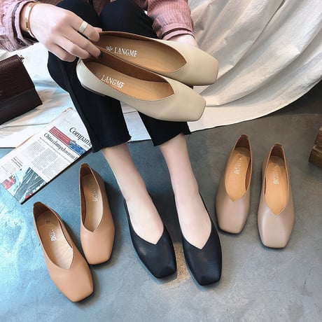 パンプス フラットパンプス ぺたんこ 韓国ファッション レディース フラット フラットシューズ キュート 痛くない かわいい 歩きやすい 566386577297