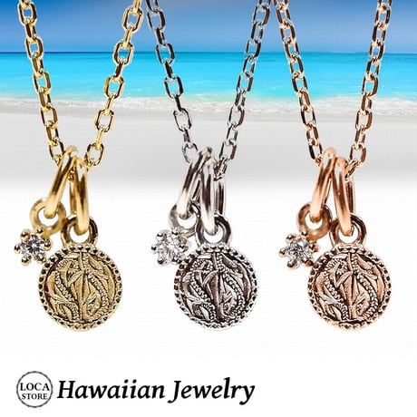 ハワイアンジュエリー ネックレス スクロール 2way 金属アレルギー対応 キュービックジルコニア CZ サージカルステンレス メンズ レディース シルバー gps81225