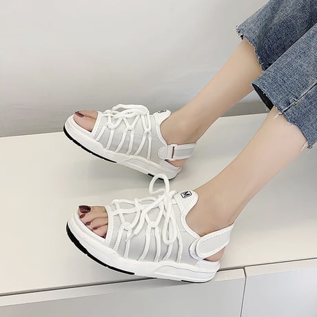 スポーツサンダル フラット スポサン 3.5cm ベルト マジックテープ 韓国ファッション レディース サンダル フラットサンダル かわいい 歩きやすい 619472931234