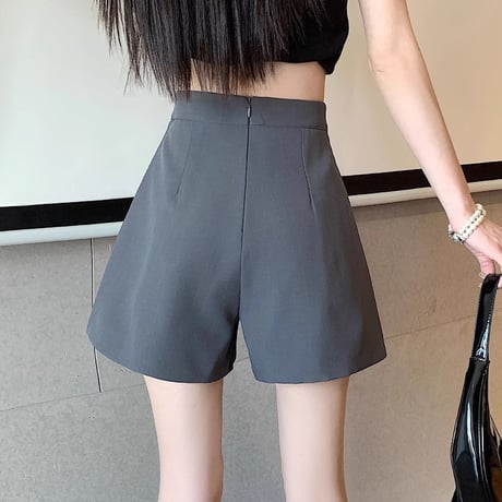 スカート風 ショートパンツ プリーツスカート ラップスカート ミニ丈 ハイウエスト Aライン 不規則デザイン レトロ 大人可愛い ガーリー カジュアル DTCA-850293119354