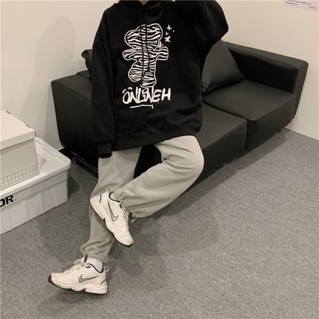プルオーバー パーカー ゼブラ柄 クマ ベアー プラスベルベット ルーズ 韓国ファッション レディース フーディー ゆったり 大きめ カジュアル ストリート系 DTC-631127121874