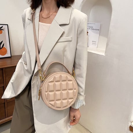 サークルバッグ ショルダーバッグ ハンドバッグ 丸型 ミニバッグ サブバッグ 肩掛け 斜め掛け かわいい シンプル レトロ DTC-638271097114