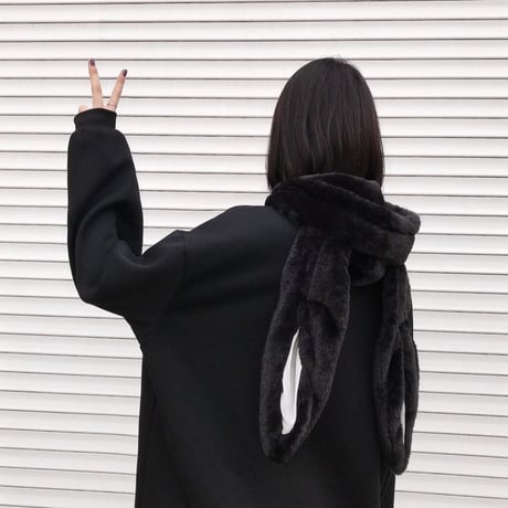 うさ耳 プルオーバー パーカー ラビットファーフード 韓国ファッション メンズ レディース プラスベルベット オーバーサイズ ストリート カジュアル DTC-628209364816