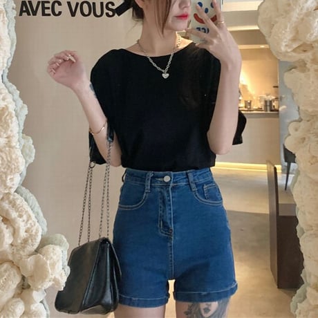 バックリボン Tシャツ 背中魅せ バックデザイン イミテーションパール 半袖 韓国ファッション レディース トップス リボン 肌魅せ 薄手 大人可愛い ガーリー DTC-641465921361