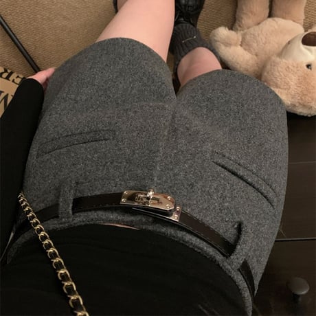 ショートパンツ ウール ハイウエスト スリム Aライン フェイクウール ショートボトム レトロ 韓国ファッション レディース 大人可愛い ガーリー カジュアル DTCA-859331219129