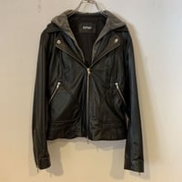 H様専用　フード付きレザーライダースジャケット