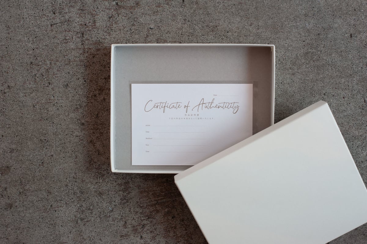 作品証明書 用紙 10枚 | GALLERY IRO - ONLINE STORE