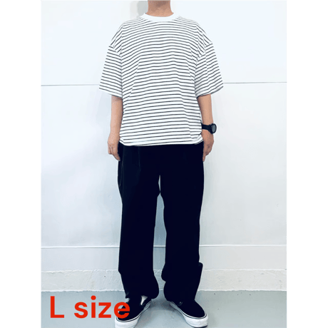 STUMPSTAMP BORDER WIDE T-SHIRT "WHITE”