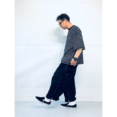 STUMPSTAMP BORDER WIDE T-SHIRT "BLACK”