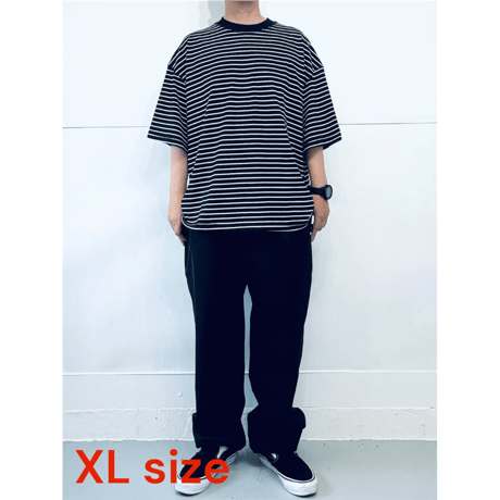 STUMPSTAMP BORDER WIDE T-SHIRT "BLACK”