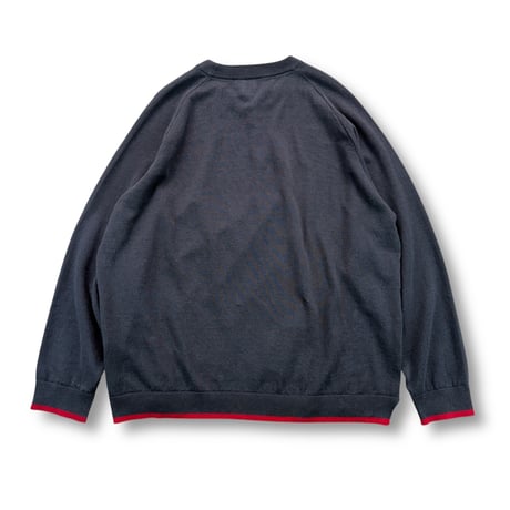 STUMPSTAMP  TRIM KNIT " CHARCOAL × RED"