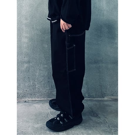 oddment  CUSTOM PAINTER PANTS / MONOURI EXCLUSIVE "BLACK"