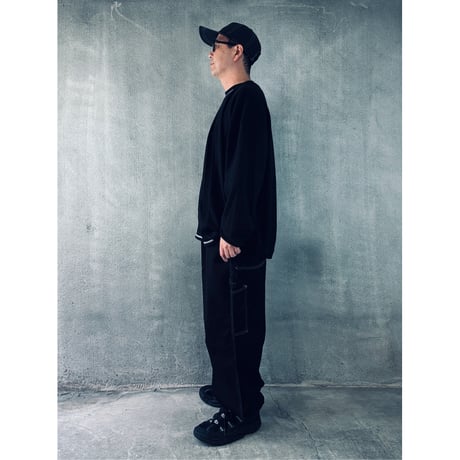 oddment  CUSTOM PAINTER PANTS / MONOURI EXCLUSIVE "BLACK"