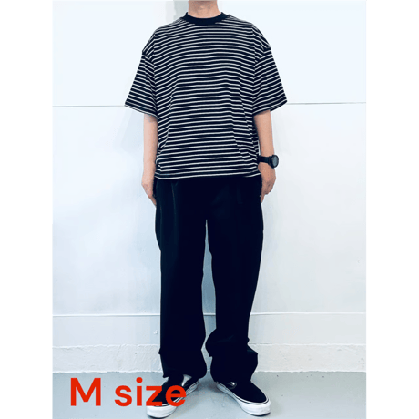STUMPSTAMP BORDER WIDE T-SHIRT "BLACK”