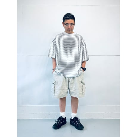 STUMPSTAMP BORDER WIDE T-SHIRT "WHITE”