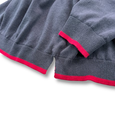STUMPSTAMP  TRIM KNIT " CHARCOAL × RED"