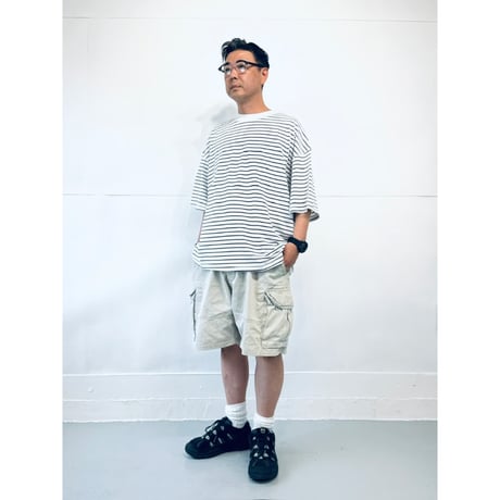 STUMPSTAMP BORDER WIDE T-SHIRT "WHITE”