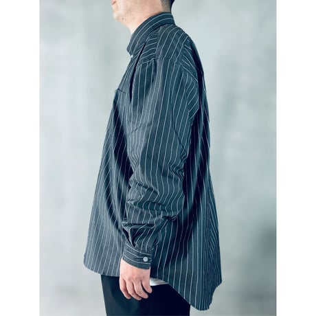 STUMPSTAMP RELAX BD SHIRT "PIN STRIPE INK BLACK"