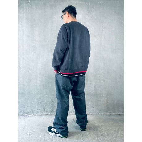 STUMPSTAMP  TRIM KNIT " CHARCOAL × RED"