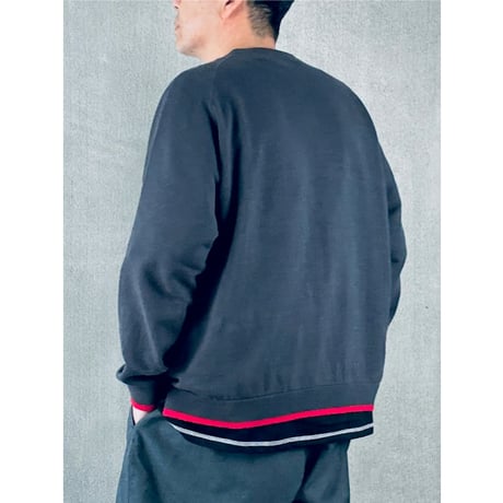 STUMPSTAMP  TRIM KNIT " CHARCOAL × RED"