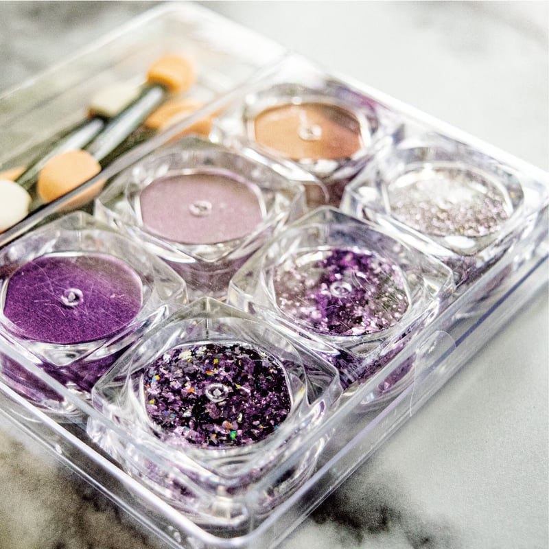 KiraNail ミラー＆フレークアソートセット パープル（チップ付き