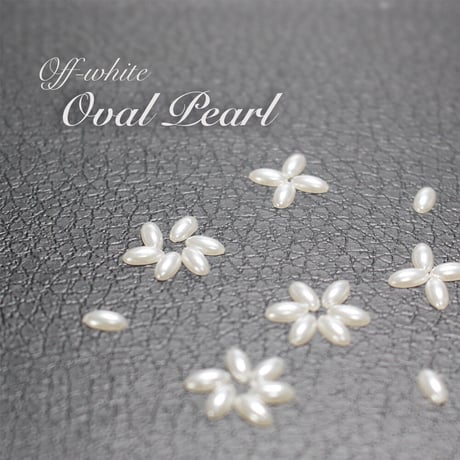 KiraNail オーバルパール カラー 【オフホワイトー 6mm×3mm】