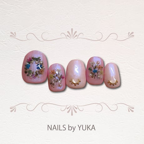 KiraNail Kirally NailSticker YUKAプロデュース 押し花　ピンク/ブルー