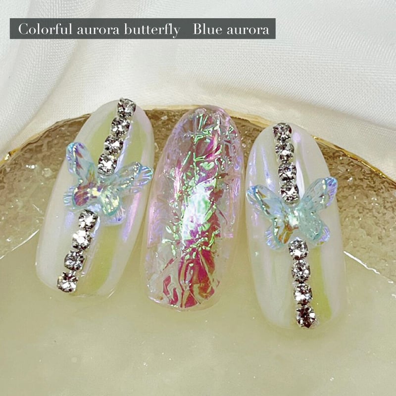 KiraNail カラフルオーロラ バタフライ 5個入 | Kira Nail
