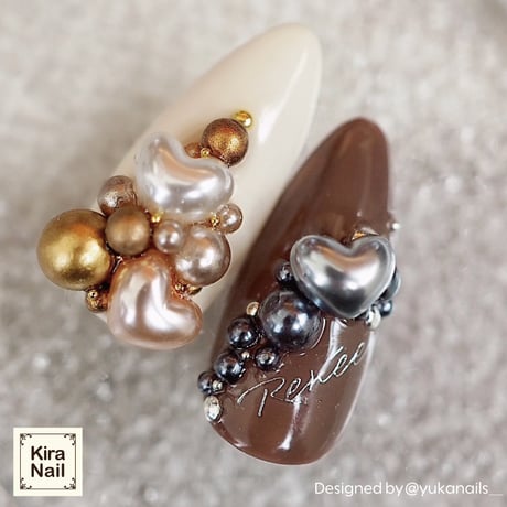 KiraNail ぷっくりハート パール ケース入り