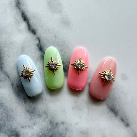 【OUTLET】ネイルゴールドパーツ４個セット　A-19
