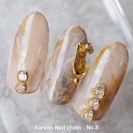 KiraNail ジルコニア韓国ネイルチェーン　No,8
