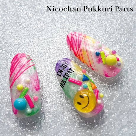 KiraNail ファニースマイリー ぷっくりパーツ　５個入