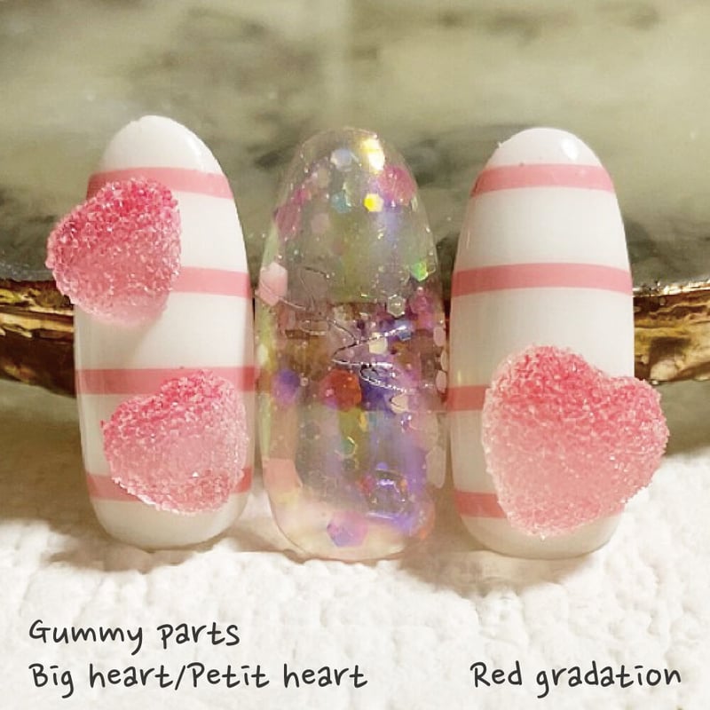 KiraNail グミパーツ ビッグハート/プチハート 5個入 | Kira Nail