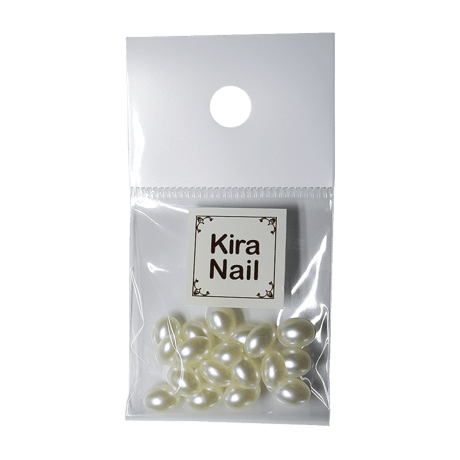 KiraNail オーバルパール カラー【オフホワイトー 8mm×6mm】