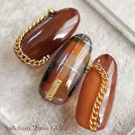 KiraNail ネイルチェーン 2mm  (30cm入） ゴールド