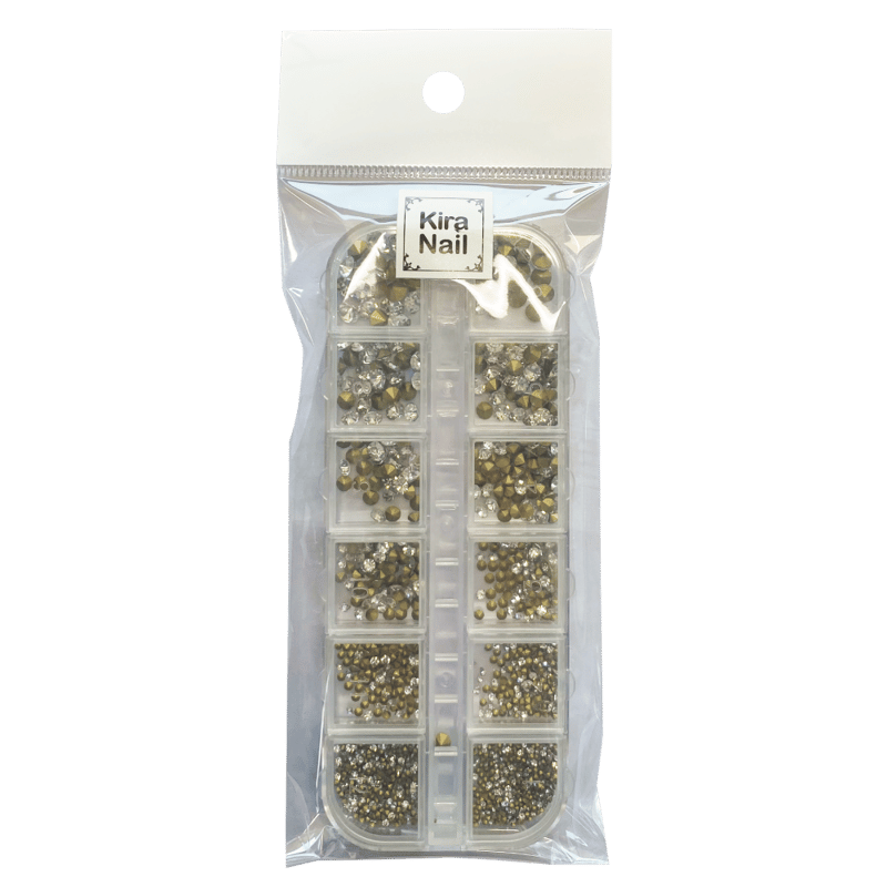 C-02☆Vカットガラスストーン5size KiraNail Vカットガラスストーン12サイズセット ケース入り | Kira Nail