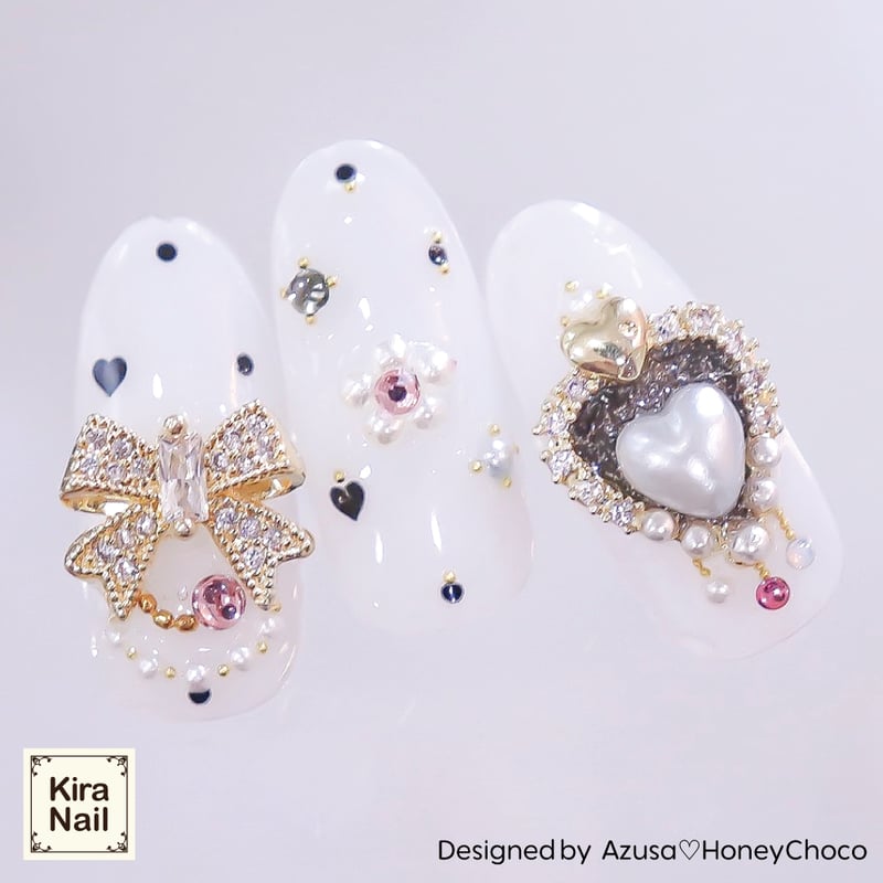 KiraNail Azusa Select ジュエルリボン/ティアラハート 2個入 | Kir