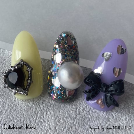 KiraNail キューティーハート ブラック　2個入