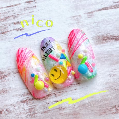 KiraNail ファニースマイリー ぷっくりパーツ　５個入